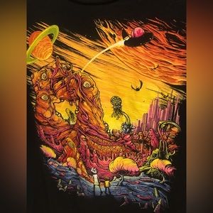 Rick and Morty T Shirt Black Multi